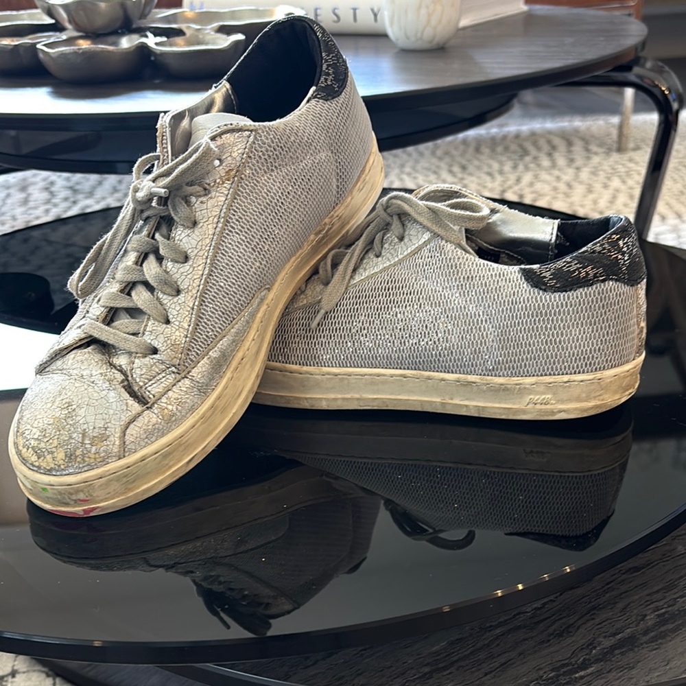 P448 silver/gray glitter metallic Women's Sneakers